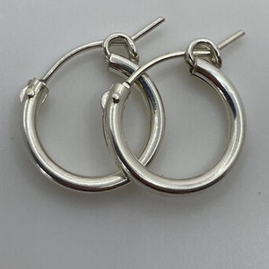 Sterling silver 15mm hoop earrings