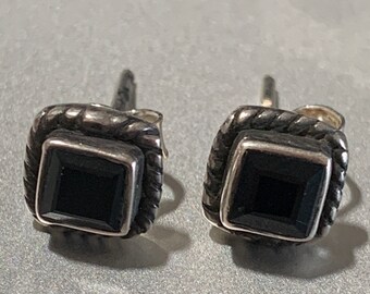 Orecchini Donna In Onice Nero E Argento 925 - Stile Vintage A Cuore 10mm, Ipoallergenici, In Confezione Regalo ALTHUM