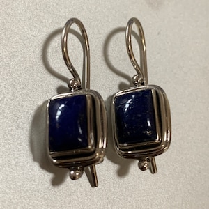 Lapis Lazuli und 925 Sterling Silber Ohrringe