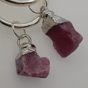 Ruby and 925 Sterling Silver Earring Charms