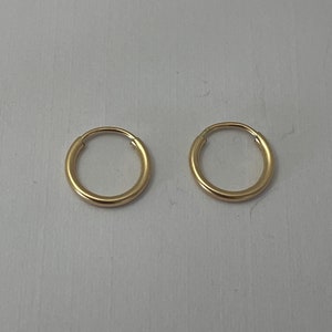 Gold filled 14k Infinity Hoop  Earrings 9mm