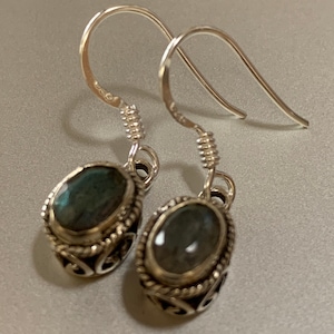 Labradorite and 925 Sterling Silver Earrings