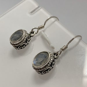 Moonstone and 925 Sterling Silver Earrings
