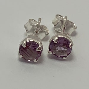 Amethyst and 925 Sterling Silver Earrings