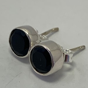 Black Onyx and 925 Sterling Silver Earrings