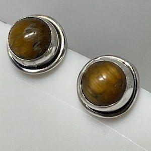 Tigers Eye and 925 Sterling Silver Earnings