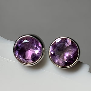 Amethyst and 925 Sterling Silver Earrings