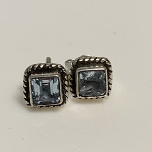 Blue Topaz 925 Sterling Silver Earrings