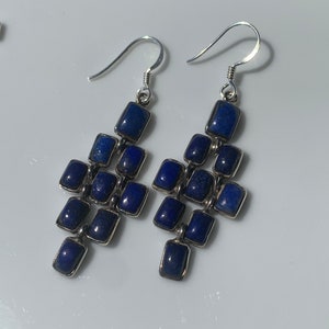 Lapis Lazuli und 925 Sterling Silber Ohrringe