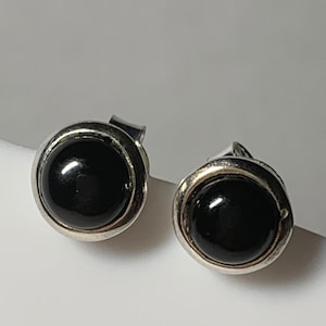 Black Onyx and 925 Sterling Silver Earrings