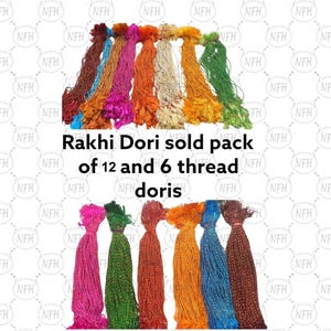 Rakhi Garnset: Hindu Raksha Bandhan Dora/Dori - 12stk Mix