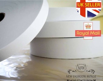 Buckram Interfacing: Medium Weight White Woven - 25 Meter Roll