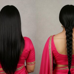 Long silky Indian Braid Hair Extension Choti Parandi Guth Three Strand Wedding Hairstyle image 4