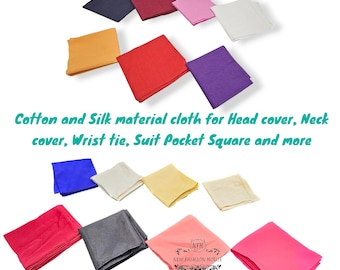 Unisex Men Woman Plain Solid Colour 100% Cotton/silky Bandana Head Neck, 55x55cm