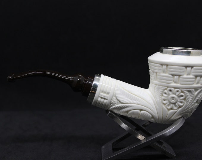 STAR meerschaum pipes Bent Ornament  Bent Dublin model /   RC reverse calabash with smoke room