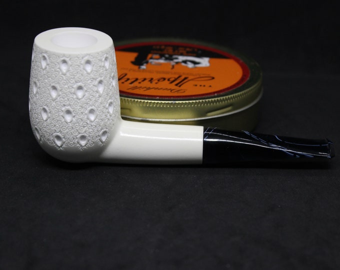 STAR Meerschaum pipes Billiard  block meerschaum pipe with lattice design finish