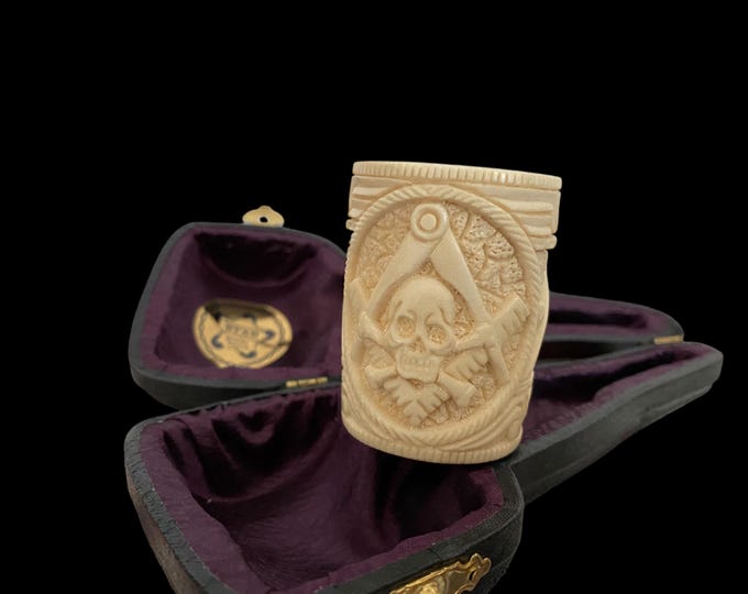 STAR Meerschaum pipes  Ornate Masonic Block Meerschaum pipe