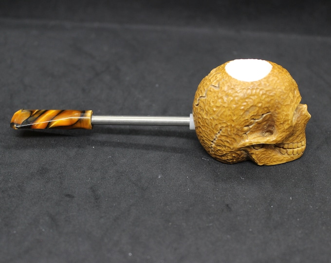 STAR Meerschaum pipes POPEYE style steel stem block meerschaum SKULL pipe