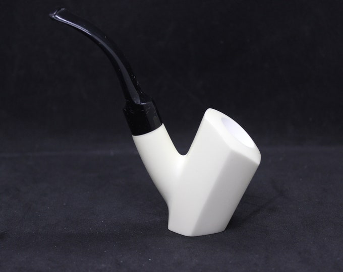 STAR MEERSCHAUM Pipes - Smooth Paneled Sitter POKER block meerschaum pipe