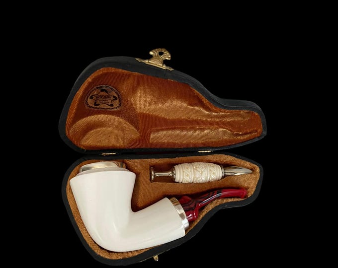 STAR meerschaum pipes Bent smooth  Calabash model  RC reverse calabash with smoke room