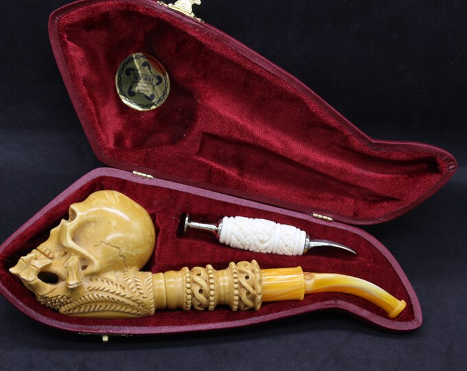 STAR Meerschaum pipes - Block meerschaum skull pipe