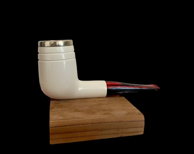 STAR MEERSCHAUM Pipes -Summer time pipe series - Special billiard shape Smooth finish 925 silver TOP