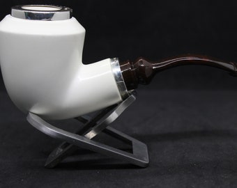 STAR meerschaum pipes Bent smooth  Dunblin RC reverse calabash with smoke room