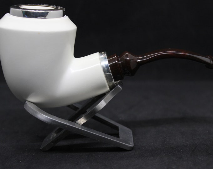 STAR meerschaum pipes Bent smooth  Dunblin RC reverse calabash with smoke room