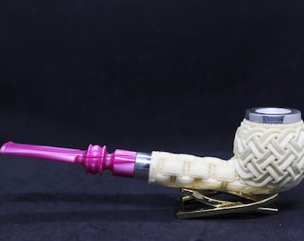 STAR Meerschaum pipes Basket design billiard block meerschaum pipe