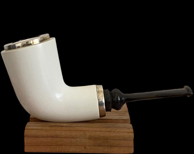 STAR Meerschaum Pipe: Straight  XL Dublin Shape with 925 Silver