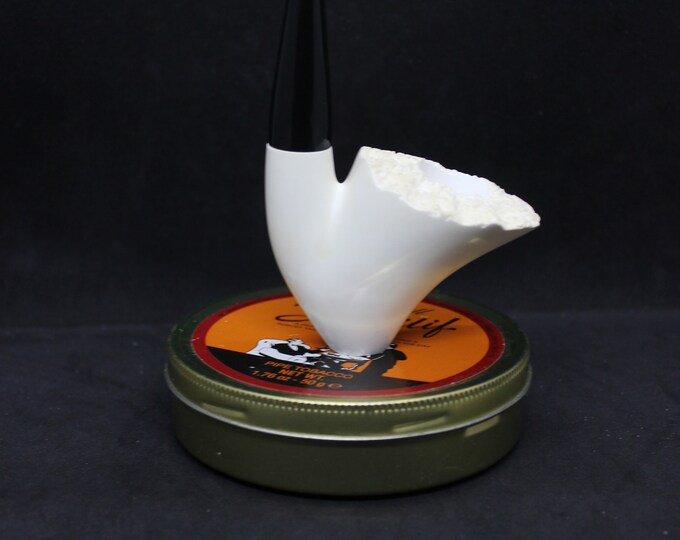 STAR MEERSCHAUM Pipes - Smooth FreeHand natural top sitter block meerschaum pipe