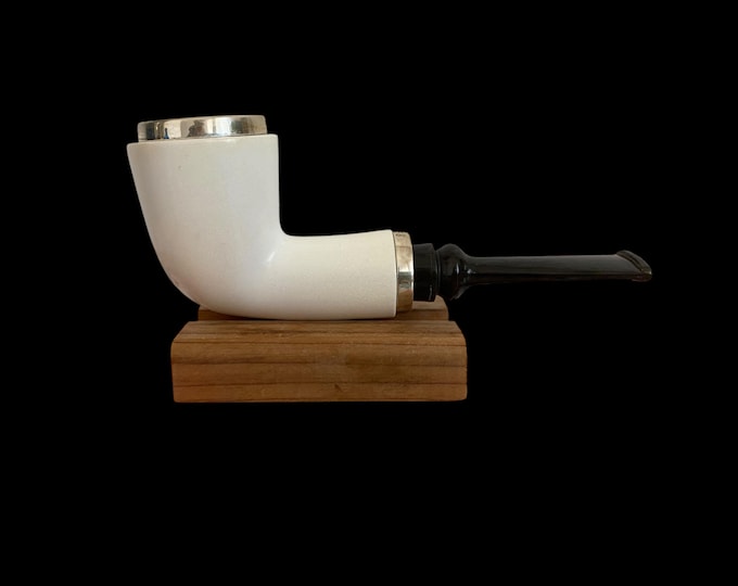 STAR Meerschaum Pipe: Straight Dublin Shape with 925 Silver