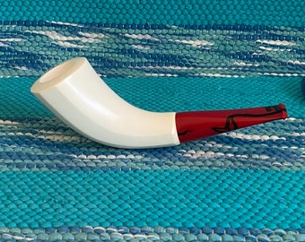 STAR MEERSCHAUM Pipes - Smooth HORN block meerschaum pipe - Summer time pipe series