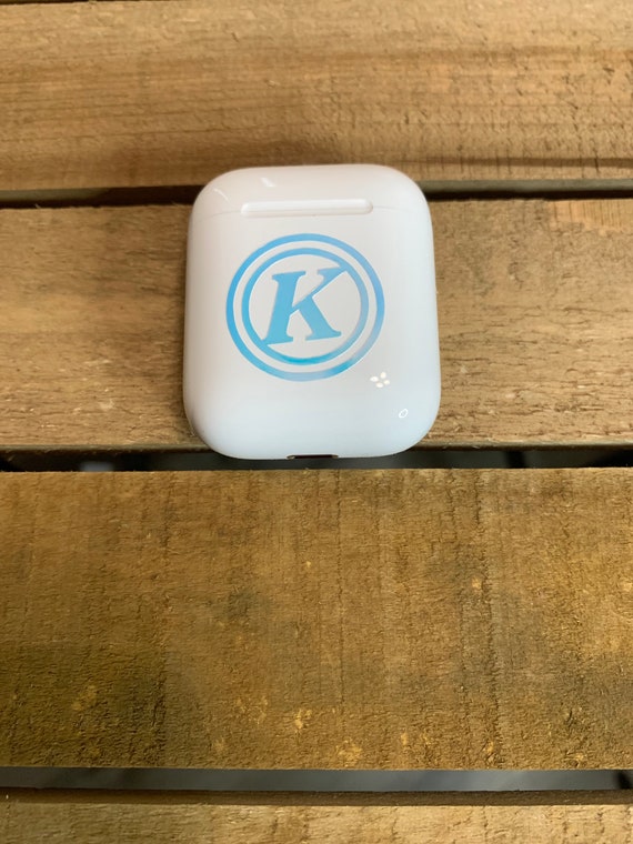 Holographic Initial Airpod Case Decal Airpod Case Initial Etsy