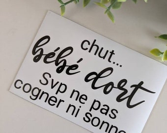 Svp Ne Pas Cogner Ou Sonner Bebe Qui Dort Et Chien Etsy