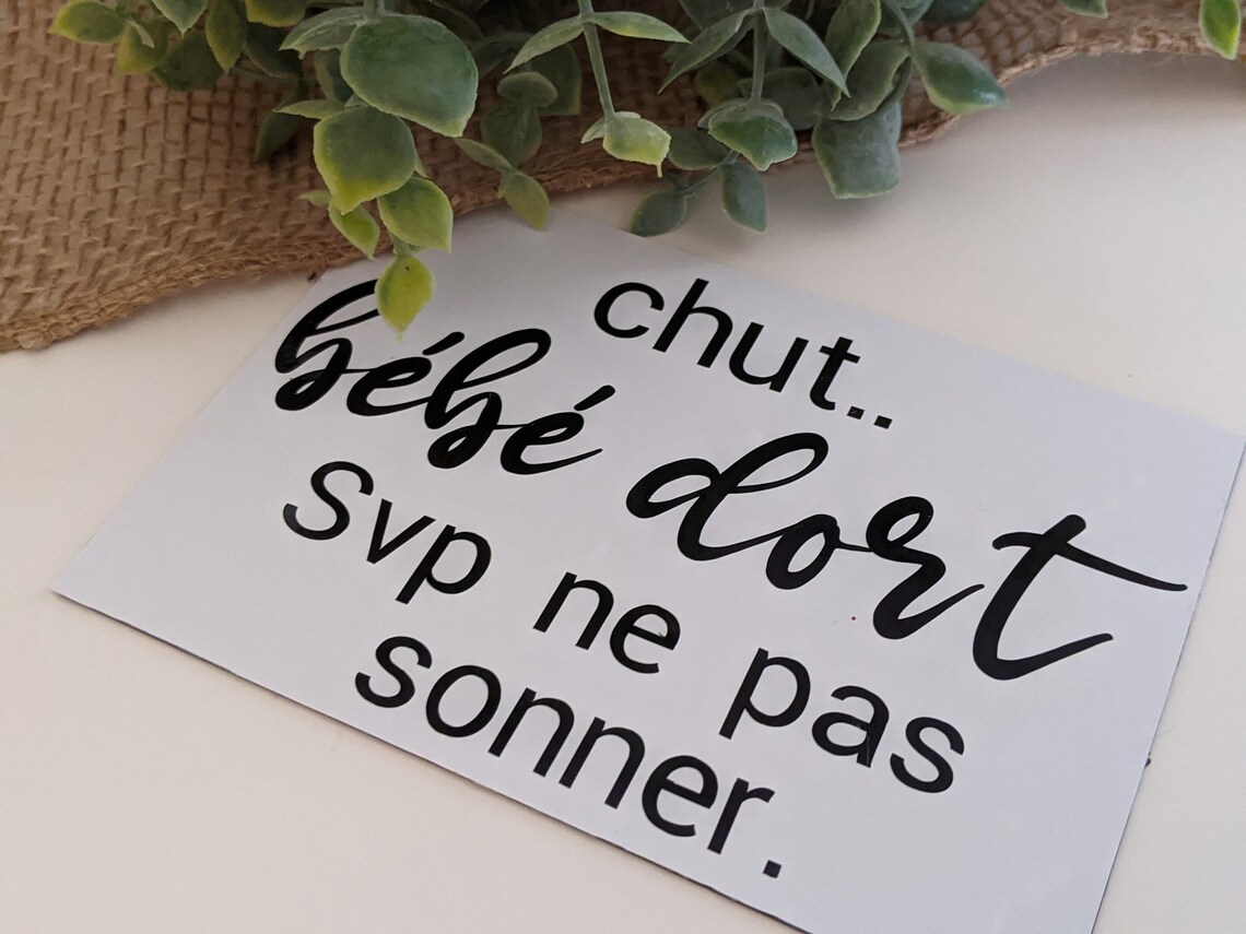 Affiche magnétique bébé dort ne pas sonner / Etsy
