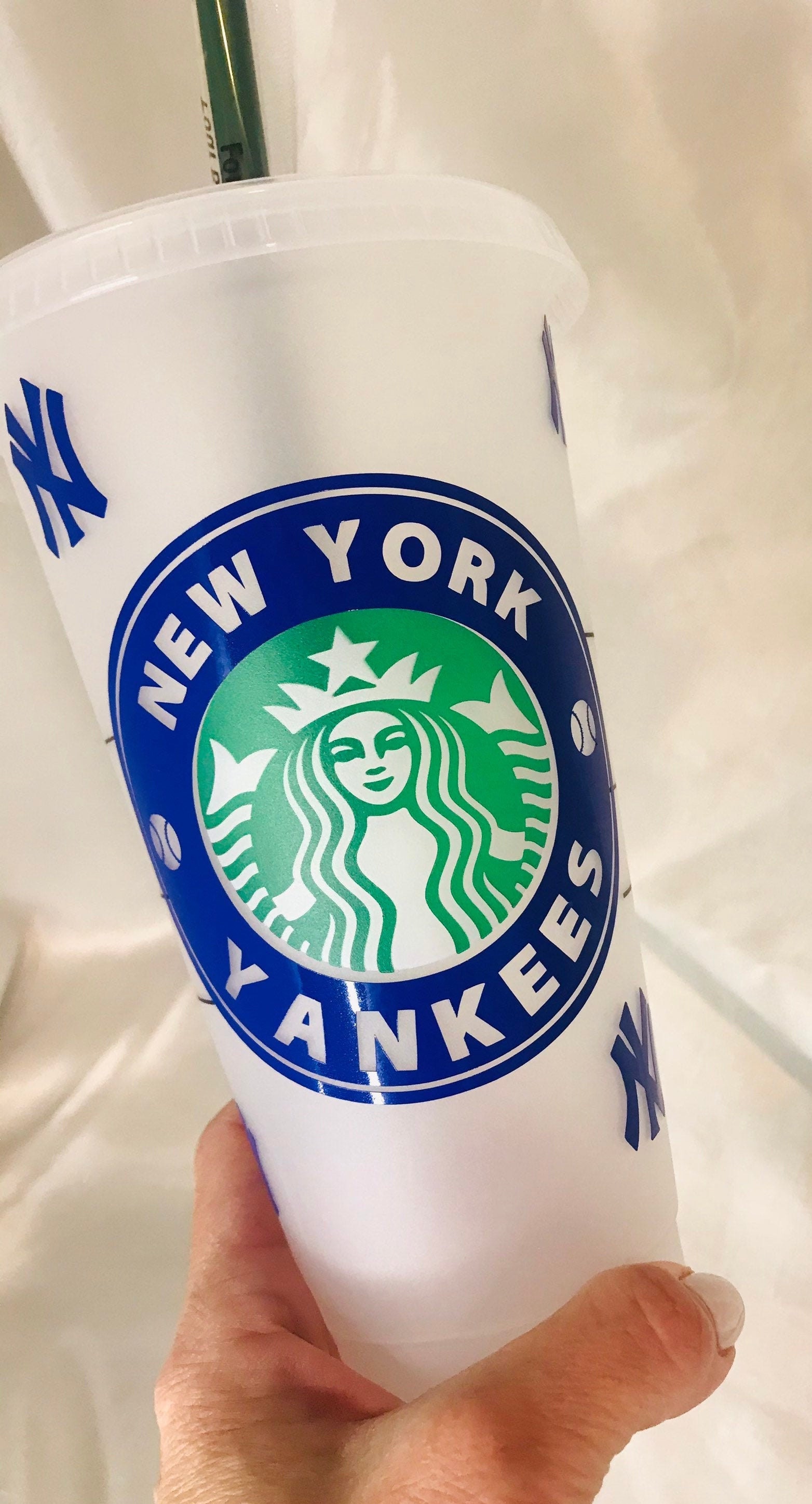New York Yankee Starbucks cup Etsy