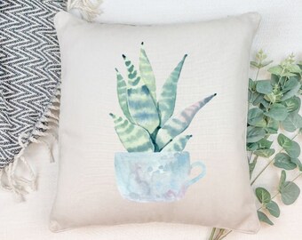 microfibre fabric print size 45 x 45 cm Standard Satin Cactus Collection Axxa Decorative Cushion aloe vera green vegetable plant