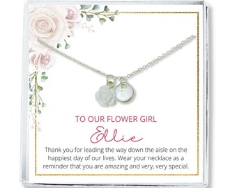 FG FlowerGirl Gift Flower Girl Necklace Gift for Flower Girl Necklace Sterling Silver Junior Bridesmaid Proposal Gift