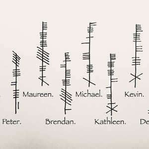 Personalisierter Ogham Druck (per E-Mail) Eine alte irische Sprache aus dem 4.Jahrhundert ist ein wirklich schönes Geschenk für jedermann