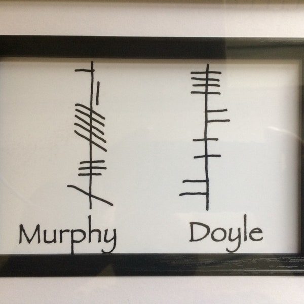 Ogham marriage personalised print with the couples names in the ancient Irish language of Ogham beautiful couples gift