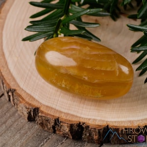 Yellow FLUORITE Lingam Stone - Fluorite Egg, Lingam Stone, Fluorite Crystal, Polished Stone - E1136