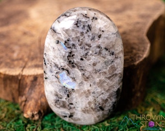 MOONSTONE Palm Stone - Rainbow Moonstone, Healing Crystal, Tumbled Stones, E1820