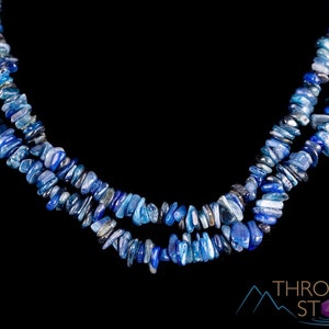 Blue KYANITE Beaded Necklace - Chip – Crystal Necklace, Healing Crystals, Gemstone Necklace, Crystal Jewelry, E1695