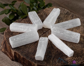 SELENITE Wands - Set of 8 Small or 4 Medium - Raw Selenite, Healing Crystal, White Selenite, Crystal Wand - E1022