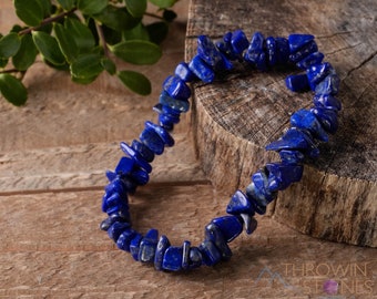LAPIS LAZULI Crystal Bracelet - Chip - Crystal Healing, Jewelry Gift, Metaphysical Crystals, Healings Stones, E0645