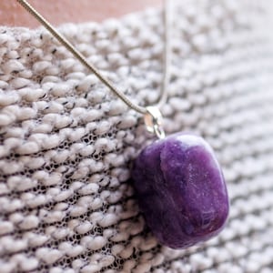 LEPIDOLITE Pendant - Tumbled Crystals and Stones, Unique Jewelry, Crystal Pendant,  E1390