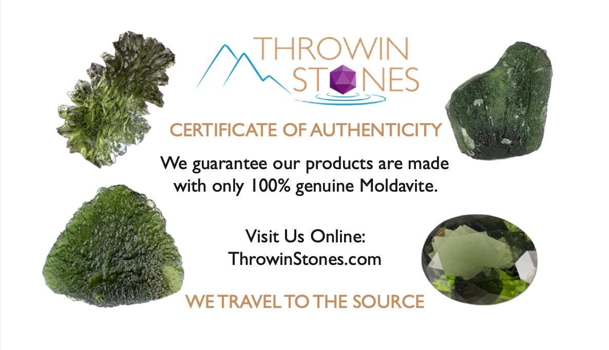Raw MOLDAVITE Gram Crystal Authentic Mini Tektite with  Certification Czech Republic, E1849