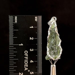 Raw MOLDAVITE Pendant - Sterling Silver - Moldavite Necklace Pendant, Genuine Moldavite Jewelry, 47351