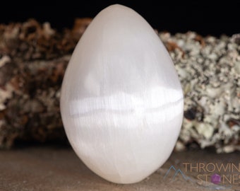 SELENITE Crystal Egg – Home Decor, Crystal Healing, Housewarming Gift, Crystal Egg, E1721